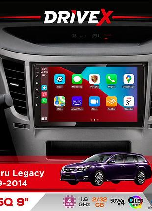 Штатна магнітола для subaru legacy 2009-2014 drivex un5 qled 9" android 4-ядерний 2+32гб 4x45w бездротовий carplay та androidauto