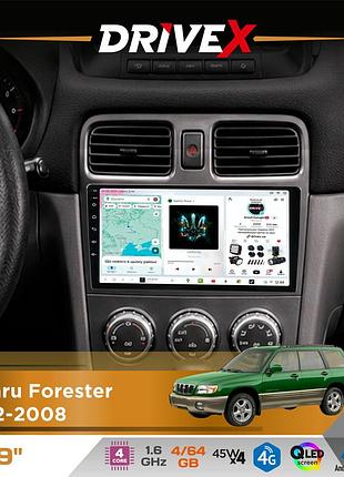 Штатная магнитола для subaru forester 2002-2008 drivex s3 qled 9" android 8-ядерный 1.6ггц 4x64гб sim-карта 3g/4g 7388 4x45w asp