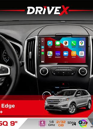 Штатна магнітола для ford edge 2015+ drivex un5 qled 9" android 4-ядерний 2+32гб 4x45w бездротовий carplay та androidauto