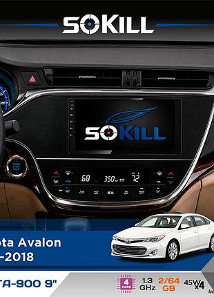 Штатная магнитола для toyota avalon 2013-2018 sokill delta-900 9" android 4-ядерный 2+64гб 4x45w беспроводной carplay и androidauto