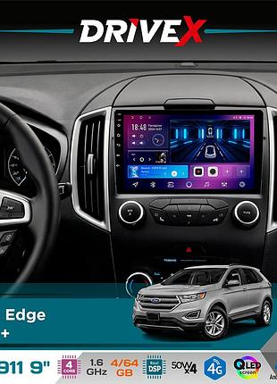 Штатная магнитола для ford edge 2015+ drivex se-911 4+64гб qled 9" android 4-ядерный 4x50w(tda7851) dsp беспроводной carplay и