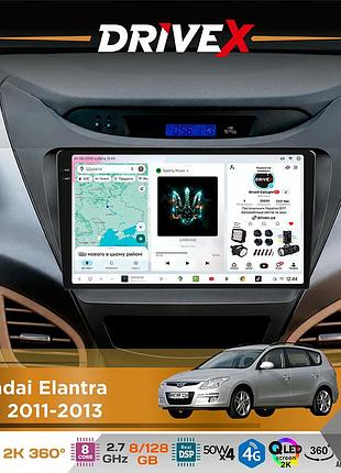 Штатная магнитола для hyundai elantra (md) 2011-2013 drivex s7+ 2k qled 9" android 8-ядерный 2.7ггц 8x128гб sim-карта 3g/4g ak7808
