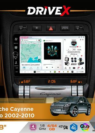 Штатна магнітола для porsche cayenne turbo 2002-2010 drivex s3 qled 8" з фізичними кнопками android 8-ядерний 1.6ггц 4x64гб