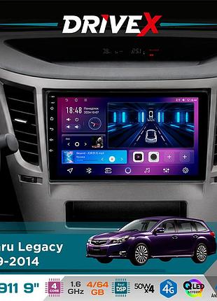Штатная магнитола для subaru legacy 2009-2014 drivex se-911 4+64гб qled 9" android 4-ядерный 4x50w(tda7851) dsp беспроводной carplay
