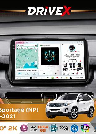Штатна магнітола для kia sportage (np) 2018-2021 drivex s7 2k qled 10" android 8-ядерний 2.7ггц 6x64гб sim-картка 3g/4g ak7808 ab