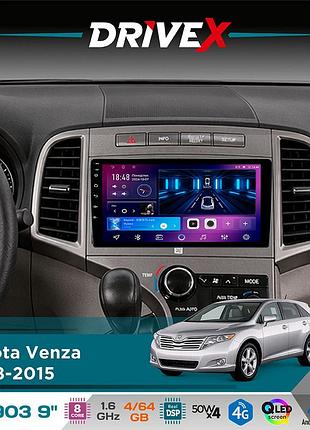 Штатная магнитола для toyota venza 2008-2015 drivex se-903 qled 9" android 8-ядерный 4+64гб sim-карта 3g/4g dsp 4x50w(tda7851)