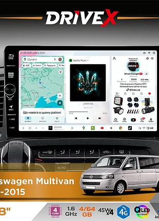 Штатная магнитола для volkswagen multivan 2010-2015 drivex s3 qled 8" с физическими кнопками android 8-ядерный 1.6ггц 4x64гб