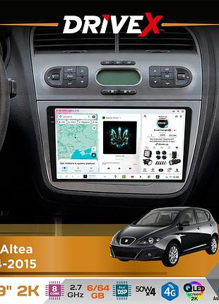 Штатная магнитола для seat altea 2004-2015 drivex s7 2k qled 9" android 8-ядерный 2.7ггц 6x64гб sim-карта 3g/4g ak7808 ab 4x50w