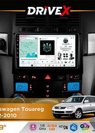Штатная магнитола для volkswagen touareg 2002-2010 drivex s3 qled 9" android 8-ядерный 1.6ггц 4x64гб sim-карта 3g/4g 7388 4x45w
