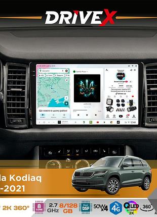 Штатная магнитола для skoda kodiaq 2016-2021 drivex s7+ 2k qled 10" android 8-ядерный 2.7ггц 8x128гб sim-карта 3g/4g ak7808 ab
