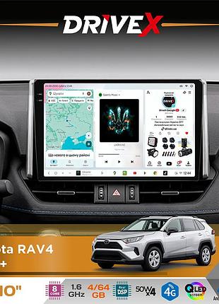 Штатная магнитола для toyota rav4 2019+ drivex s4 qled 10" android 8-ядерный 1.6ггц 4x64гб sim-карта 3g/4g tda7851 4x50w dsp