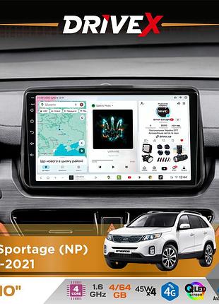 Штатная магнитола для kia sportage (np) 2018-2021 drivex s3 qled 10" android 8-ядерный 1.6ггц 4x64гб sim-карта 3g/4g 7388 4x45w