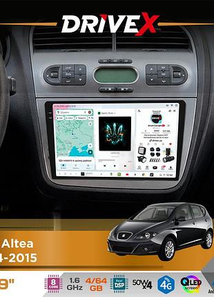 Штатная магнитола для seat altea 2004-2015 drivex s4 qled 9" android 8-ядерный 1.6ггц 4x64гб sim-карта 3g/4g tda7851 4x50w dsp