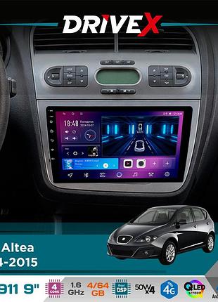 Штатная магнитола для seat altea 2004-2015 drivex se-911 4+64гб qled 9" android 4-ядерный 4x50w(tda7851) dsp беспроводной carplay и