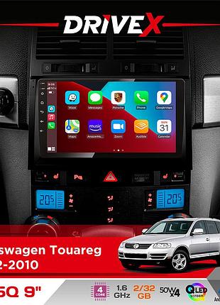 Штатная магнитола для volkswagen touareg 2002-2010 drivex un5 qled 9" android 4-ядерный 2+32гб 4x45w беспроводной carplay и