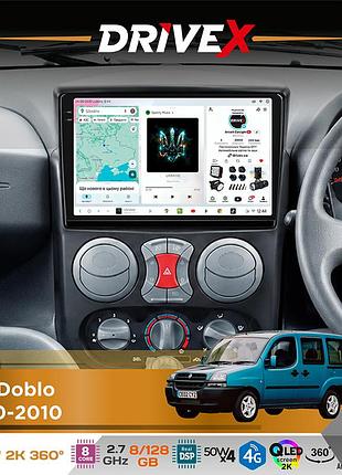 Штатная магнитола для fiat doblo 2000-2010 drivex s7+ 2k qled 10" android 8-ядерный 2.7ггц 8x128гб sim-карта 3g/4g ak7808 ab 4x50w