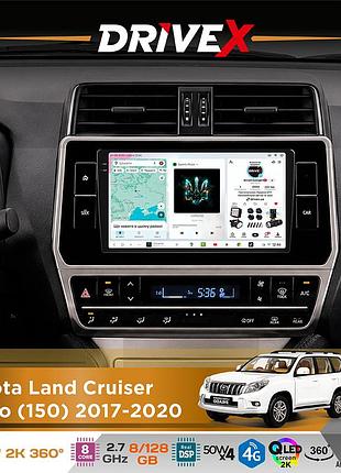 Штатная магнитола для toyota land cruiser prado (150) 2017-2020 drivex s7+ 2k qled 10" android 8-ядерный 2.7ггц 8x128гб sim-карта