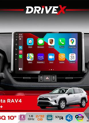 Штатная магнитола для toyota rav4 2019+ drivex un8 qled 10" android 4-х32гб 4x45w беспроводной carplay и androidauto