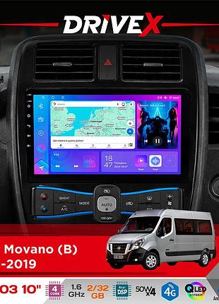 Штатная магнитола для renault master 2010-2019 drivex a-1003 qled 10" android 2+32гб 4-ядерный 4x50w(tda7851) беспроводной carplay