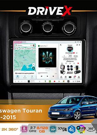 Штатная магнитола для volkswagen touran 2010-2015 drivex s7+ 2k qled 10" android 8-ядерный 2.7ггц 8x128гб sim-карта 3g/4g ak7808