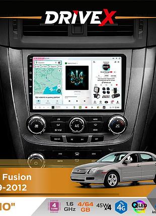 Штатная магнитола для ford fusion 2009-2012 drivex s3 qled 10" android 8-ядерный 1.6ггц 4x64гб sim-карта 3g/4g 7388 4x45w asp