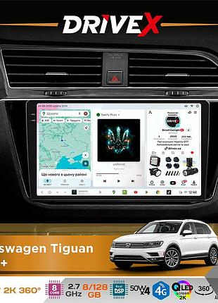 Штатная магнитола для volkswagen tiguan 2016+ drivex s7+ 2k qled 10" android 8-ядерный 2.7ггц 8x128гб sim-карта 3g/4g ak7808 ab