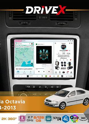 Штатная магнитола для skoda octavia 2004-2013 drivex s7+ 2k qled 10" android 8-ядерный 2.7ггц 8x128гб sim-карта 3g/4g ak7808 ab