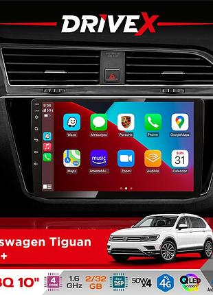 Штатная магнитола для volkswagen tiguan 2016+ drivex un8 qled 10" android 4-х32гб 4x45w беспроводной carplay и androidauto