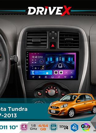 Штатная магнитола для toyota tundra 2007-2013 drivex se-1011 qled 10" android 4-ядерный 4+64гб dsp 4x50w(tda7851) беспроводной