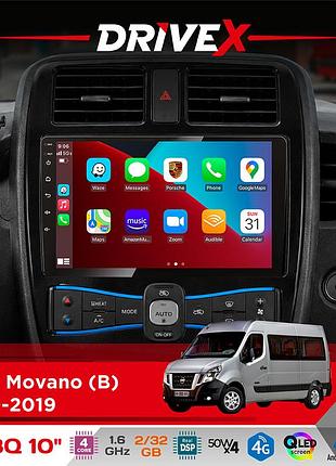 Штатна магнітола для renault master 2010-2019 drivex un8 qled 10" android 4-ядерний 2x32гб 4x45w бездротовий carplay та