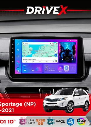 Штатна магнітола для kia sportage (np) 2018-2021 drivex a-1001 10" android 4-ядерний 2+32гб 4x45w бездротовий carplay та