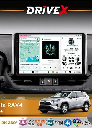 Штатная магнитола для toyota rav4 2019+ drivex s7+ 2k qled 10" android 8-ядерный 2.7ггц 8x128гб sim-карта 3g/4g ak7808 ab 4x50w