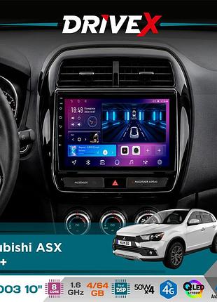 Штатная магнитола для mitsubishi asx 2019+ drivex se-1003 qled 10" android 8-ядерный 4+64гб sim-карта 3g/4g dsp 4x50w(tda7851)
