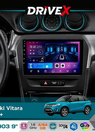 Штатная магнитола для suzuki vitara 2015+ drivex se-903 qled 9" android 8-ядерный 4+64гб sim-карта 3g/4g dsp 4x50w(tda7851)
