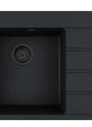 Кухонна мийка franke centro cng 611-78 tl black edition (114.0699.239) гранітна - крило праворуч - чорний матовий