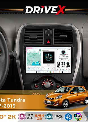 Штатна магнітола для toyota tundra 2007-2013 drivex s7 2k qled 10" android 8-ядерний 2.7ггц 6x64гб sim-картка 3g/4g ak7808 ab