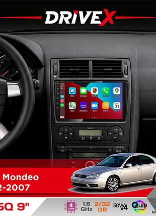 Штатна магнітола для ford mondeo 2002-2007 drivex un5 qled 9" android 4-ядерний 2+32гб 4x45w бездротовий carplay та androidauto