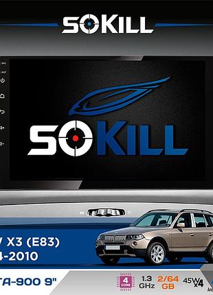 Штатная магнитола для bmw x3 (e83) 2004-2010 sokill delta-900 9" android 4-ядерный 2+64гб 4x45w беспроводной carplay и androidauto