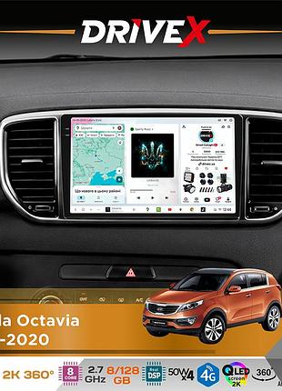 Штатная магнитола для kia sportage (ql) 2015-2018 drivex s7+ 2k qled 9" android 8-ядерный 2.7ггц 8x128гб sim-карта 3g/4g ak7808 ab