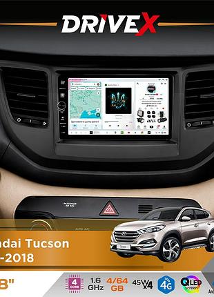 Штатная магнитола для hyundai tucson 2015-2018 drivex s3 qled 8" с физическими кнопками android 8-ядерный 1.6ггц 4x64гб sim-карта