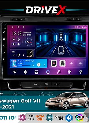 Штатна магнітола для volkswagen golf vii 2012-2021 drivex se-1011 qled 10" android 4-ядерний 4+64гб dsp 4x50w(tda7851) бездротовий