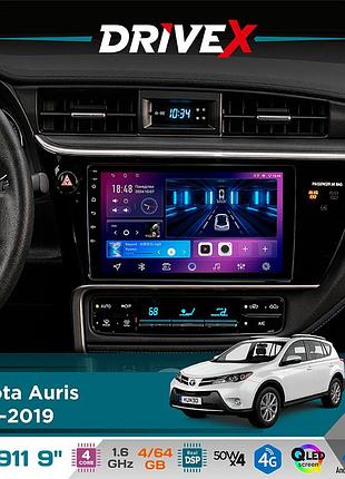 Штатна магнітола для toyota auris 2017-2019 drivex se-911 4+64гб qled 9" android 4-ядерний 4x50w(tda7851) dsp бездротовий carplay