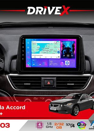 Штатна магнітола для honda accord 2018+ drivex a-903 qled 9" android 4-ядерний 2+32гб 4x50w(tda7851) бездротовий carplay та