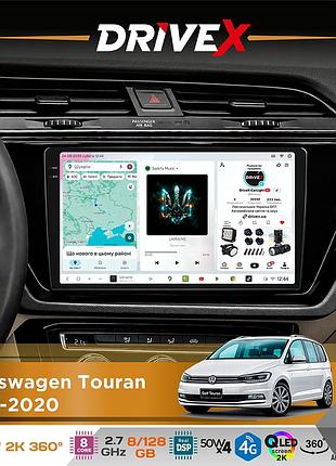 Штатна магнітола для volkswagen touran 2015-2020 drivex s7+ 2k qled 10" android 8-ядерний 2.7ггц 8x128гб sim-картка 3g/4g ak7808