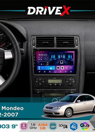 Штатная магнитола для ford mondeo 2002-2007 drivex se-903 qled 9" android 8-ядерный 4+64гб sim-карта 3g/4g dsp 4x50w(tda7851)