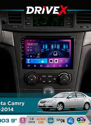 Штатна магнітола для toyota camry 2011-2014 drivex se-903 qled 9" android 8-ядерний 4+64гб sim-картка 3g/4g dsp 4x50w(tda7851)