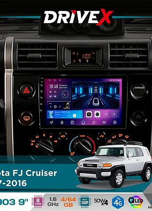 Штатная магнитола для toyota fj cruiser 2007-2016 drivex se-903 qled 9" android 8-ядерный 4+64гб sim-карта 3g/4g dsp