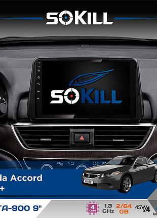 Штатная магнитола для honda accord 2018+ sokill delta-900 9" android 4-ядерный 2+64гб 4x45w беспроводной carplay и androidauto