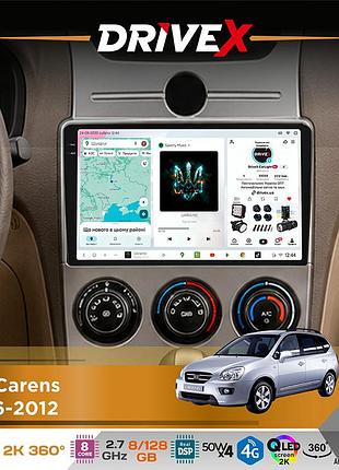Штатная магнитола для kia carens 2006-2012 drivex s7+ 2k qled 9" android 8-ядерный 2.7ггц 8x128гб sim-карта 3g/4g ak7808 ab 4x50w