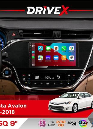 Штатная магнитола для toyota avalon 2013-2018 drivex un5 qled 9" android 4-ядерный 2+32гб 4x45w беспроводной carplay и androidauto